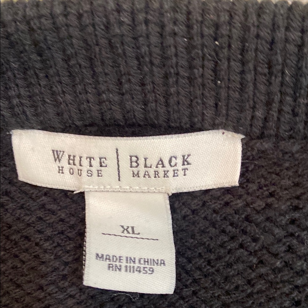 White House Black Market Black Button-Up Women's Sweater size XL - Picture 2 of 7